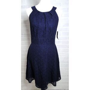 New York‎ and Company Cobalt Blue Lace Lined Dress Size 6 NWT